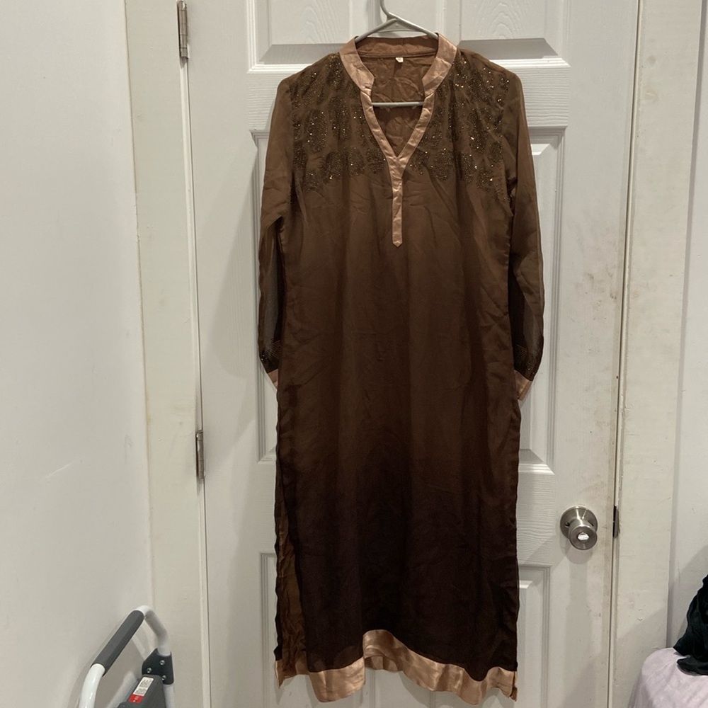 NWOT Kurta Set Kaftan Dress with Brown Leggings